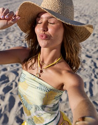 Aerie Floppy Straw Hat