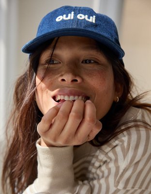 Aerie Denim Graphic Baseball Hat