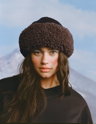Aerie Curly Fur Pillbox Hat