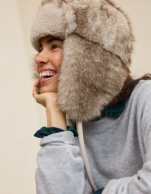 Головной убор Aerie Multi Faux Fur Trapper Hat, цвет: Натуральный — фото 1