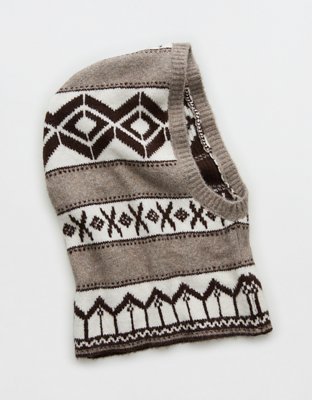 Балаклава Aerie Fairisle Balaclava, цвет: Меланжевый серо-коричневый — фото 3