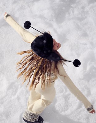 D*1様 ✨貴重品✨本物✨ファー✨リンクスキャット✨ベレー帽✨ファーベレー帽✨✨ Aerie Tassel Trapper Hat | Aerie
