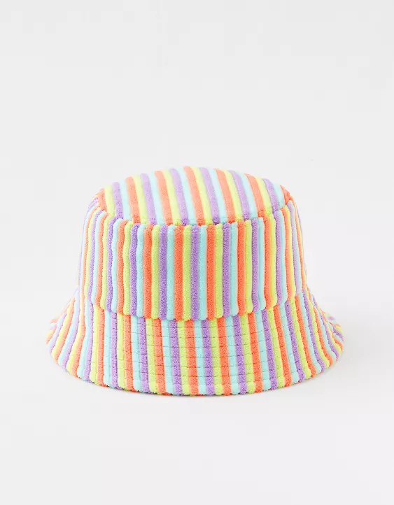 Aerie Terry Striped Bucket Hat