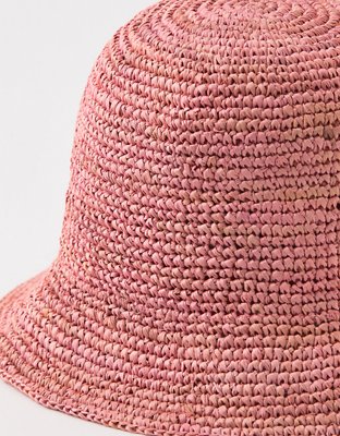 Aerie Straw Crochet Bucket Hat Hamilton Place
