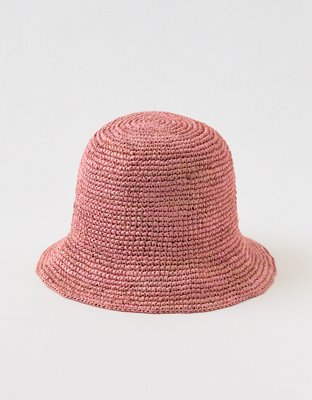 Aerie Straw Crochet Bucket Hat