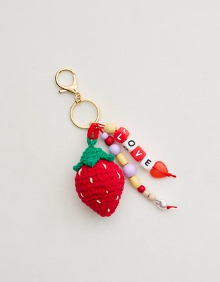 Aerie Crochet Strawberry Bag Charm