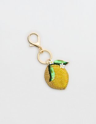 Aerie Beaded Lemon Bag Charm
