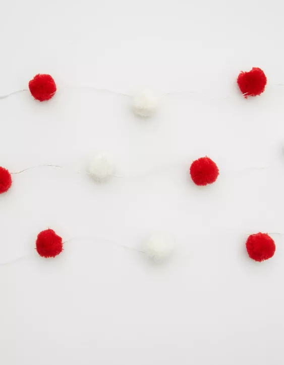 Talking Tables Red And White Pom Pom Lights