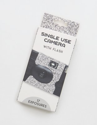 Silver Glitter Disposable Camera