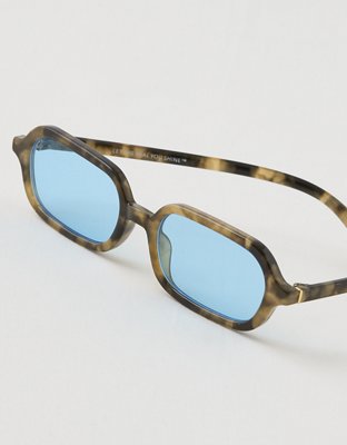 Женские солнцезащитные очки Aerie Slim Rectangle Sunglasses, цвет: Синий — фото 3