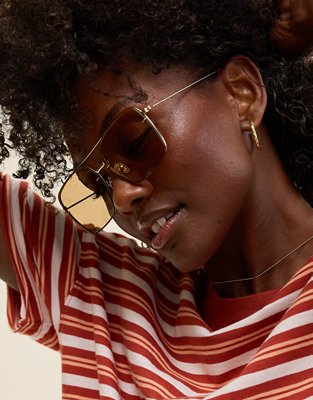 Aerie Rimless Metal Square Sunglasses