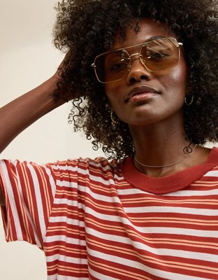 Aerie Rimless Metal Square Sunglasses