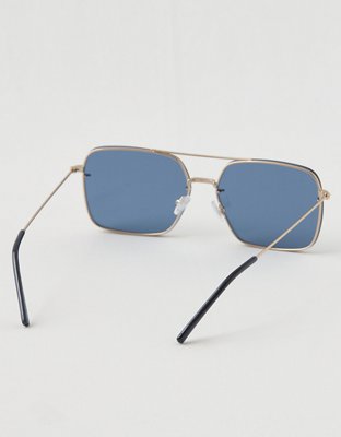 Женские солнцезащитные очки Aerie Rimless Metal Square Sunglasses, цвет: Синий — фото 3