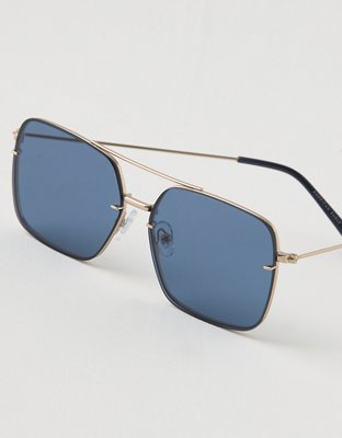 EGDE VLW AIR SINGLET L-XL Blue シースルー 極薄 Aerie Rimless Metal Square Sunglasses | Aerie