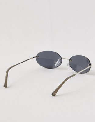 Aerie Rimless Metal Oval Sunglasses
