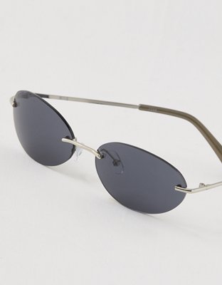 aerie Silver Oval Sunglasses aerie | Accessories | Aerie Oval Sunglasses In Silver Frame  main image 2