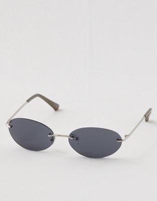 Aerie Rimless Metal Oval Sunglasses | Aerie display picture 1