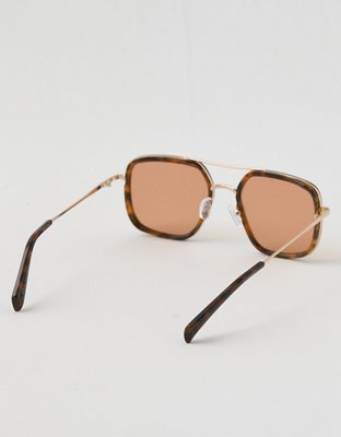 Aerie Metal Double Bridge Square Sunglasses