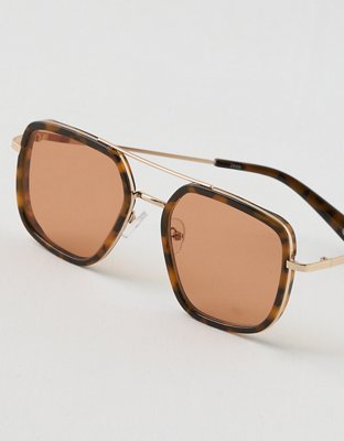 Aerie Metal Double Bridge Square Sunglasses