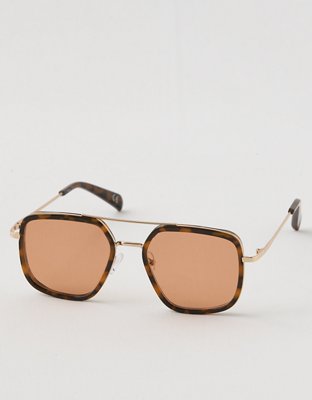 Aerie Metal Double Bridge Square Sunglasses