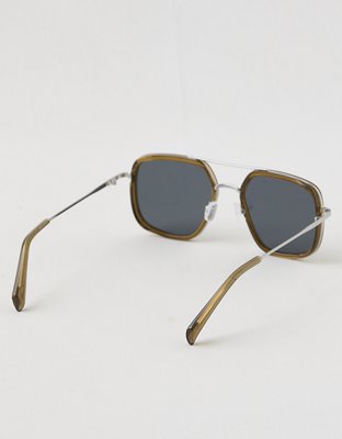 Aerie Metal Double Bridge Square Sunglasses