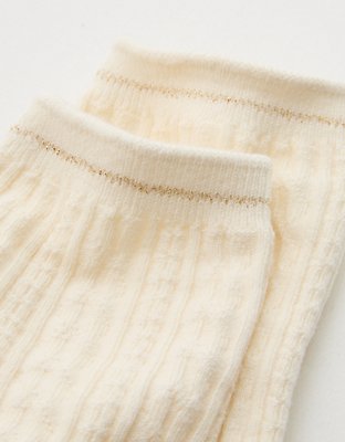 Aerie Cotton Cable Crew Socks