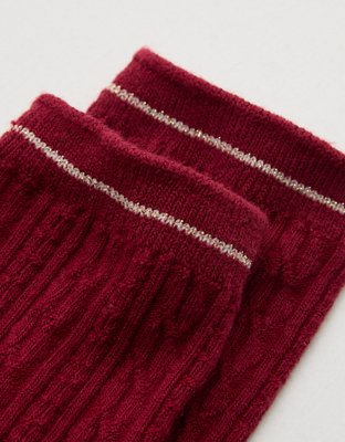 Aerie Cotton Cable Crew Socks