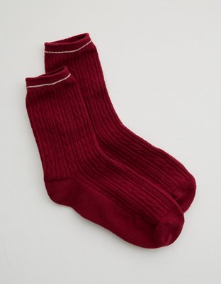 Aerie Cotton Cable Crew Socks