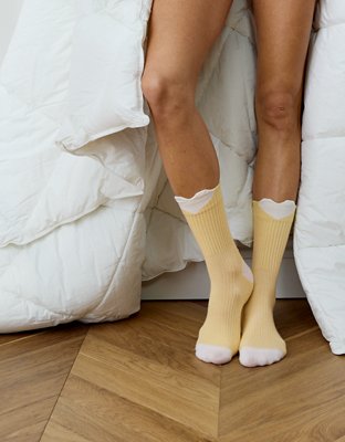 Aerie Ribbed Cotton Crew Socks