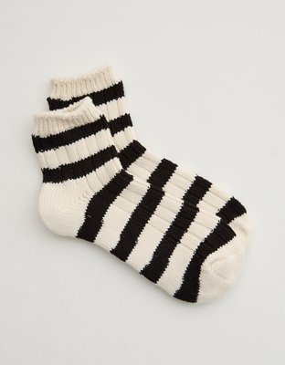 Aerie Knit Stripe Quarter Socks