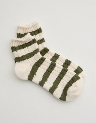 Aerie Knit Stripe Quarter Socks