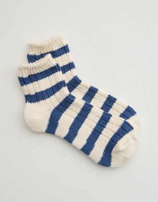 Aerie Knit Stripe Quarter Socks