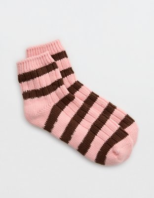 Aerie Knit Stripe Quarter Socks