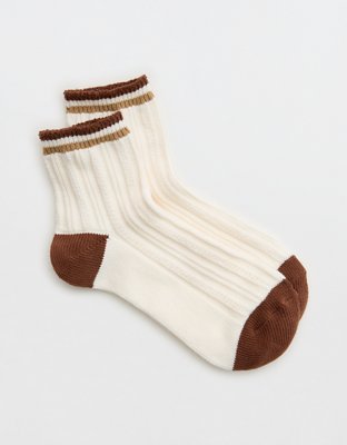 Aerie Pointelle Stripe Quarter Socks