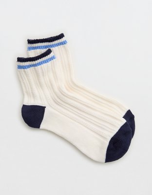 Aerie Pointelle Stripe Quarter Socks