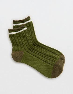 Aerie Pointelle Stripe Quarter Socks