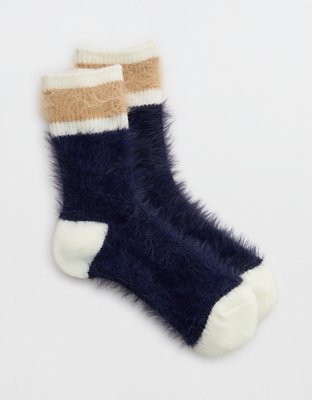 Aerie Multi Fuzzy Crew Socks