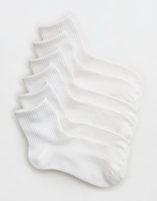 Aerie Basic Cotton Ribbed Quarter Sock 3-Pack