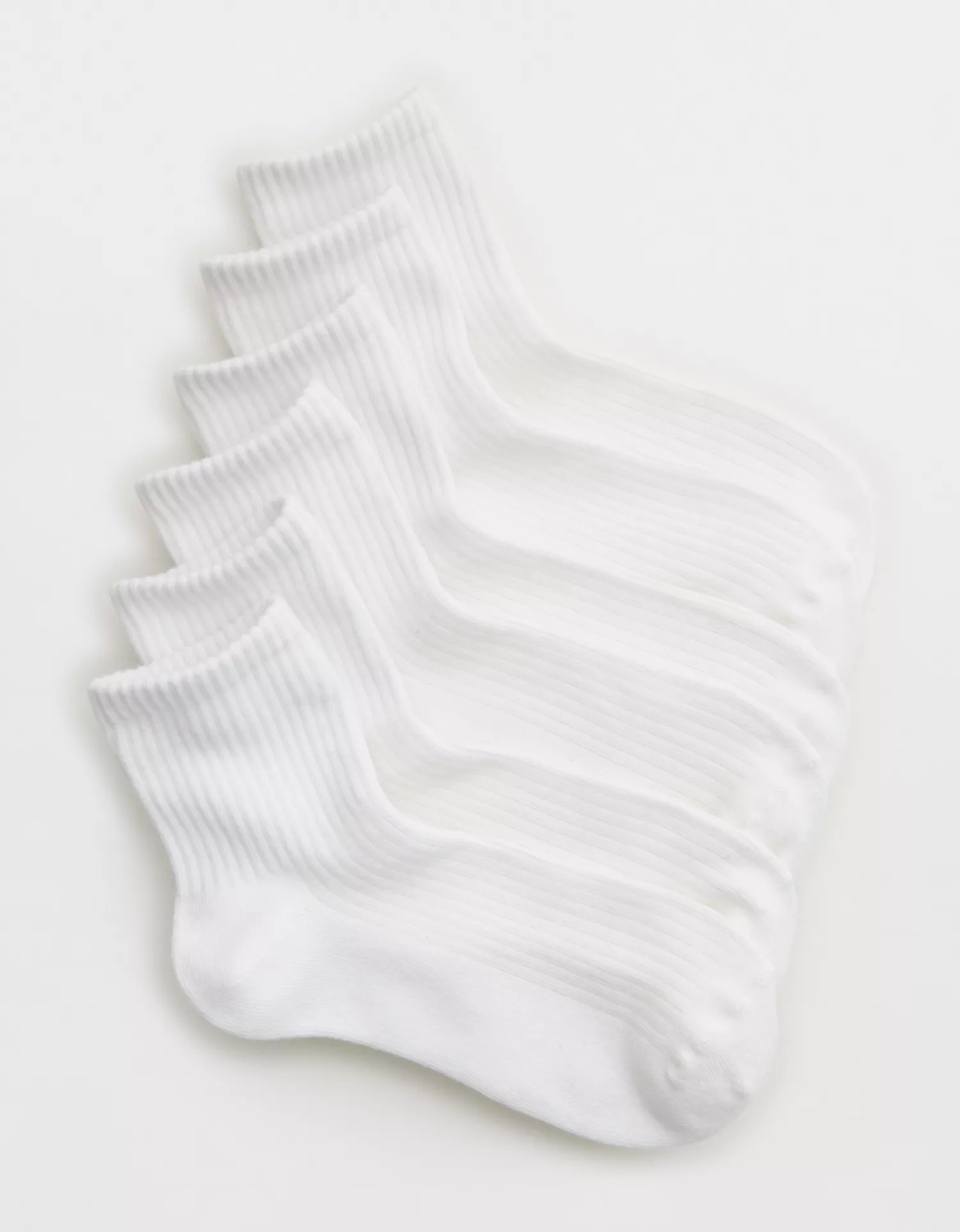 Aerie Basic Cotton Ribbed Quarter Sock 3-Pack
