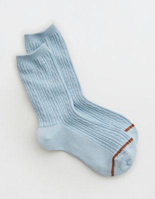 Aerie Solid Cable Crew Socks