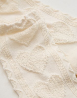Aerie Heart Pointelle Crew Socks