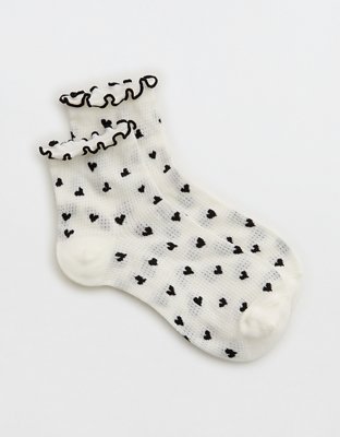 Aerie Lettuce Edge Quarter Socks
