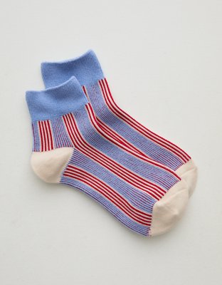 Aerie Striped Quarter Socks