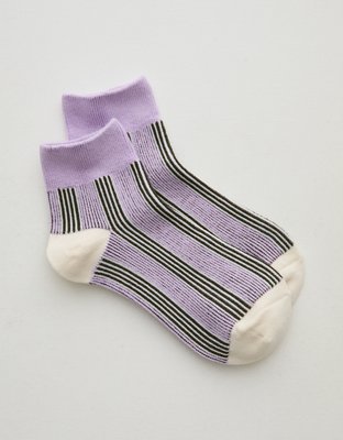 Aerie Striped Quarter Socks