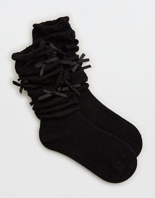 Aerie Mesh Bow Slouch Socks