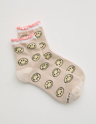 Aerie | Smiley® Ribbed Quarter Socks