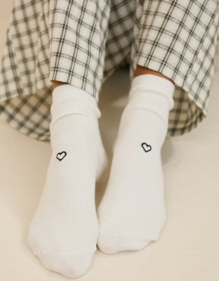 Носки Icon Embriodered, укороченные — Aerie, цвет: Выцветший оливковый — фото 2
