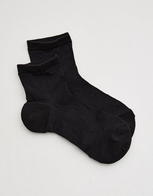 Aerie Sheer Happiness Lace Quarter Socks