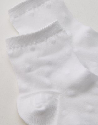 Aerie Sheer Happiness Lace Quarter Socks