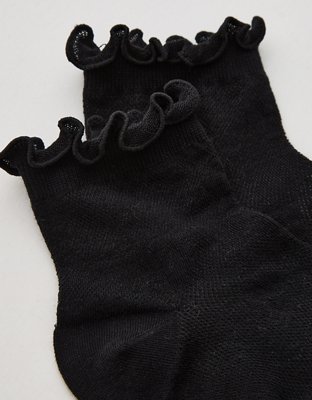 Aerie Lace Lettuce Edge Quarter Socks